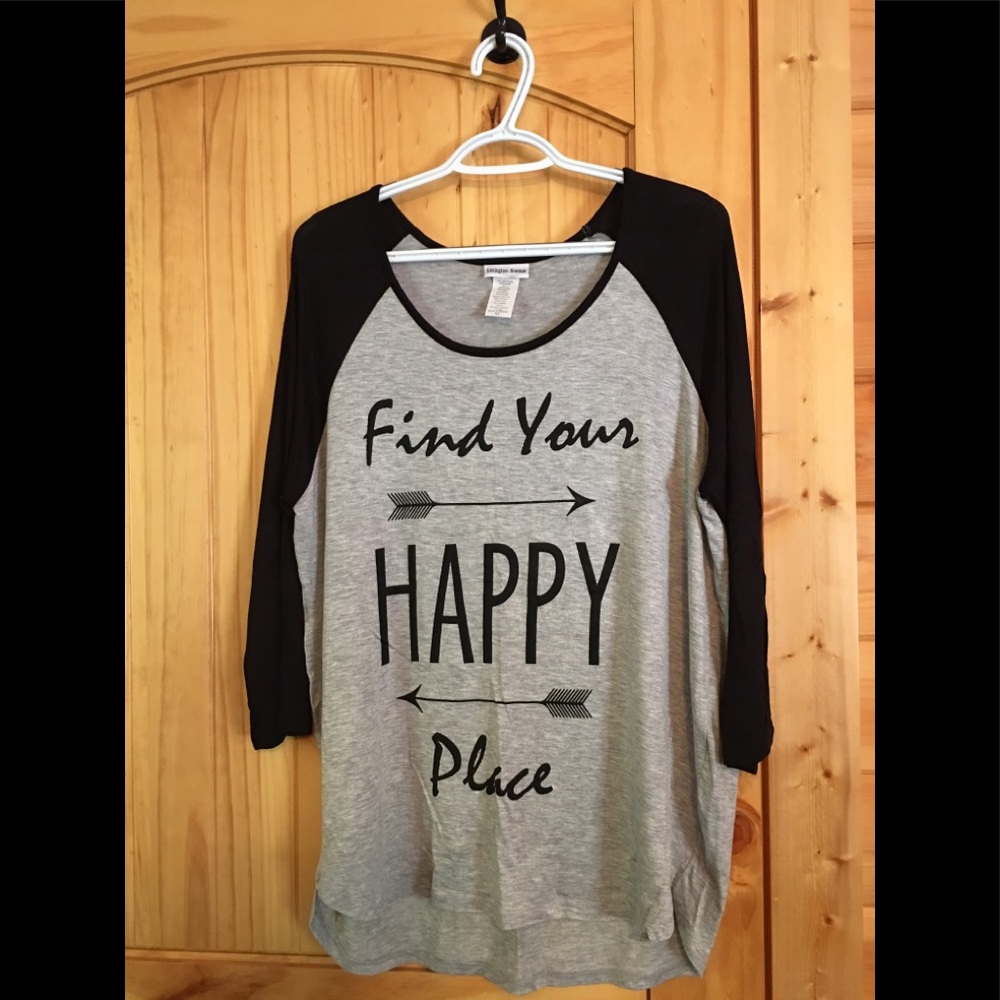 Black & Gray Raglan “Find your Happy Place” shirt